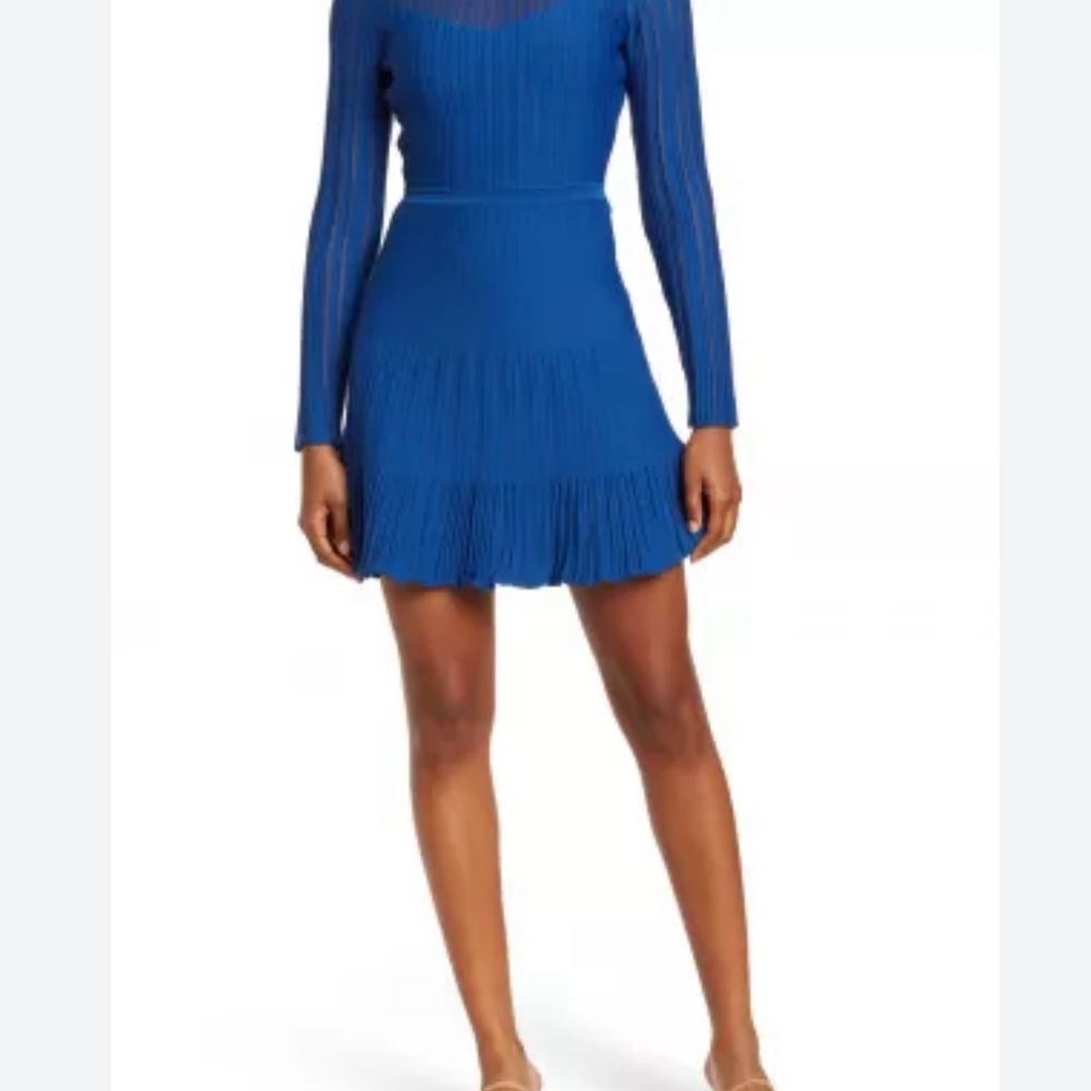 Sheer Stripe Knit Clemmy Mini Dres Size M